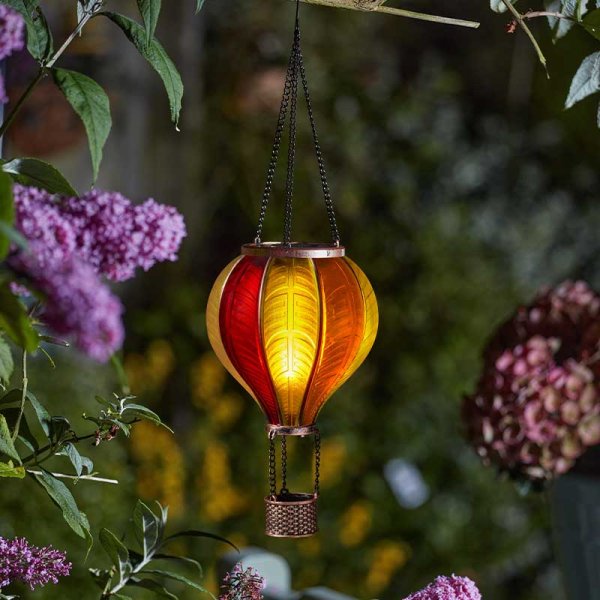 Sunset Flaming Solar Balloon LED Flickering Flame Hanging Decoration