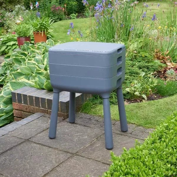 Compost Bin Garden Wormery 3 Tray Outdoor Food Waste Organic Recycling 6512019