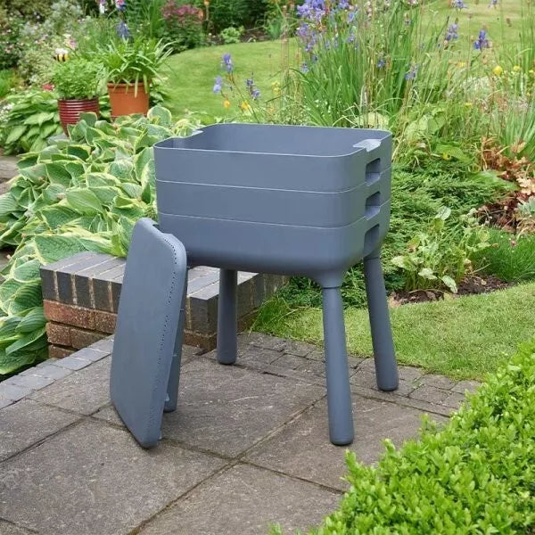 Compost Bin Garden Wormery 3 Tray Outdoor Food Waste Organic Recycling 6512019