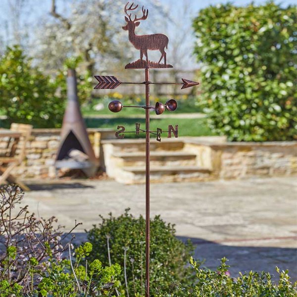 170 cm Classic Wind Spinner Metal Stag Rustic Weather Vane Bronze Effect Garden 5705001