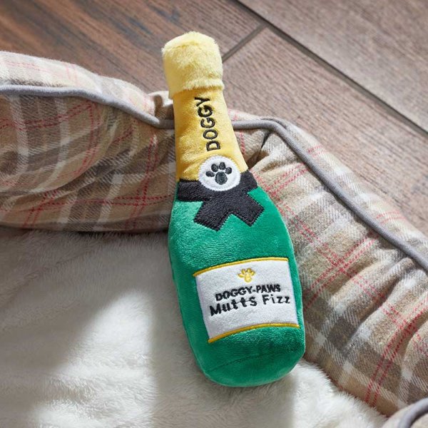 Mutts Fizz Dog Puppy Toy Squeaky Treat plush sensory play Novelty soft toy