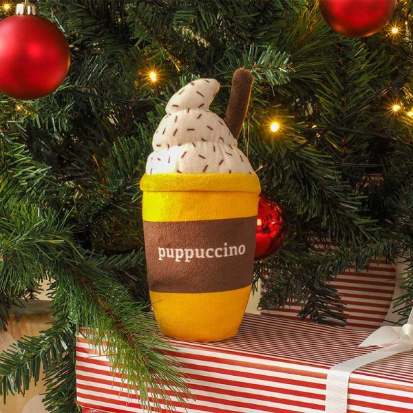 Puppuccino Dog Puppy Toy Squeaky Treat plush sensory play Novelty soft toy