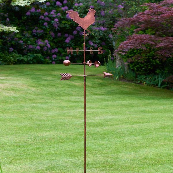 Metal Cockerel Wind Weathervane XL 213cm Crafted Garden Ornament Rooster 5705002