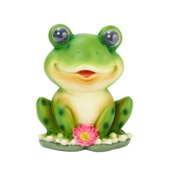 Blinkin' Frog Solar Powered LED Lawn Ornament with Blinking Eyes